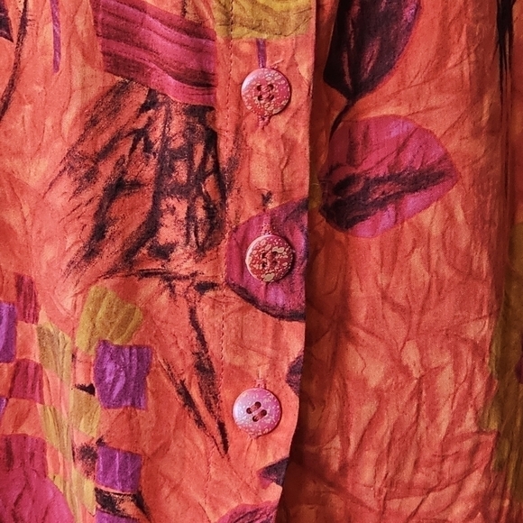 Jams World Fireflower Vintage Midi Side Slit Floral Dress Size Small - Picture 13 of 15